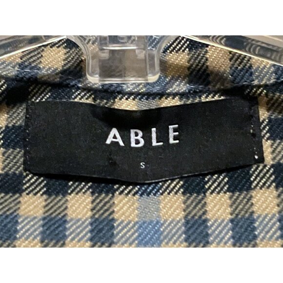 NWT ABLE Gianna Plaid Jacket S Blazer Cropped Pockets Academia Classic Capsule - Picture 9 of 12
